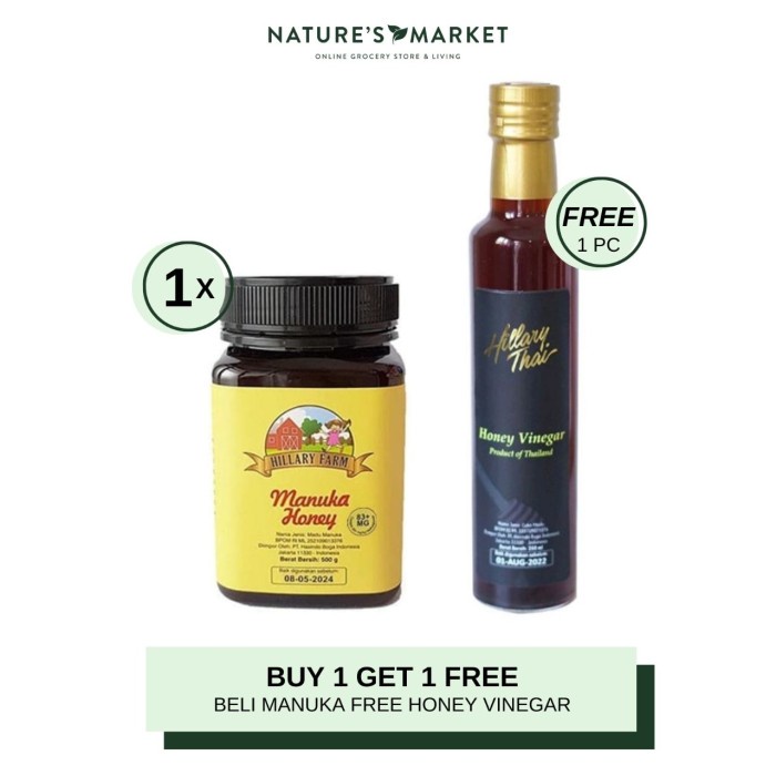 

Hillary Farm Manuka Honey MG 83+ 500gr FREE Honey Vinegar 250ml