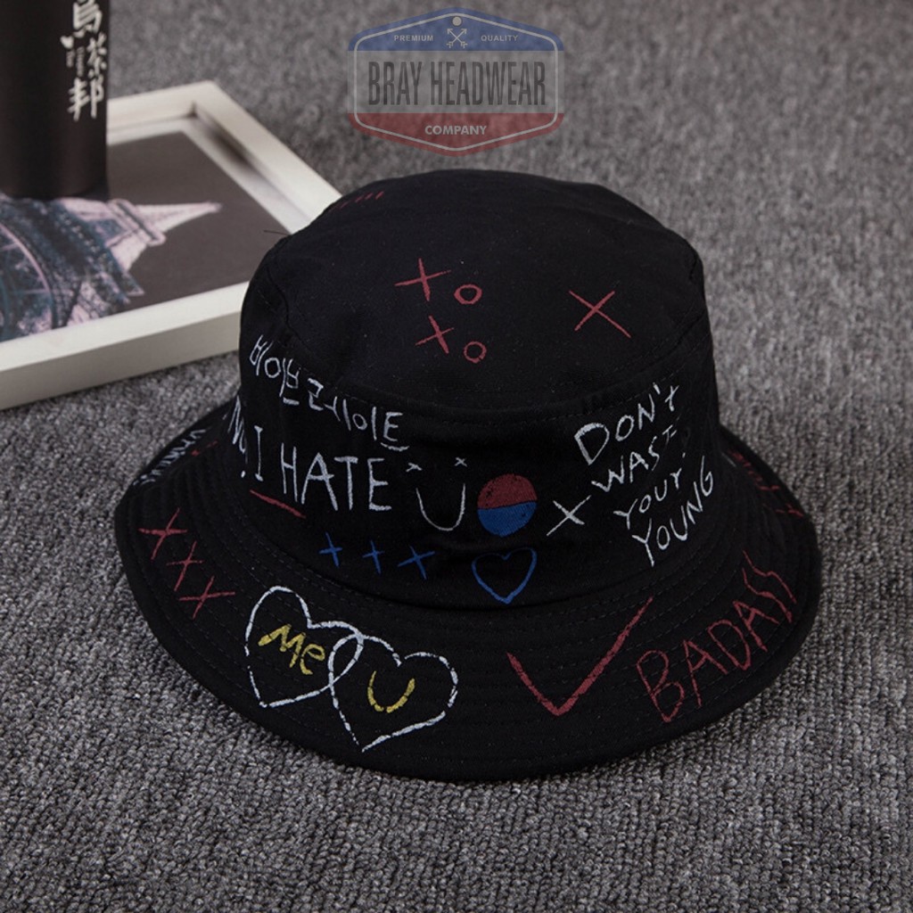 11.11 TERMURAH TOPI BUCKET KOREA TRENDY SABLON BADAS / MESSED UP MURAH / TOPI BADAS BADASS