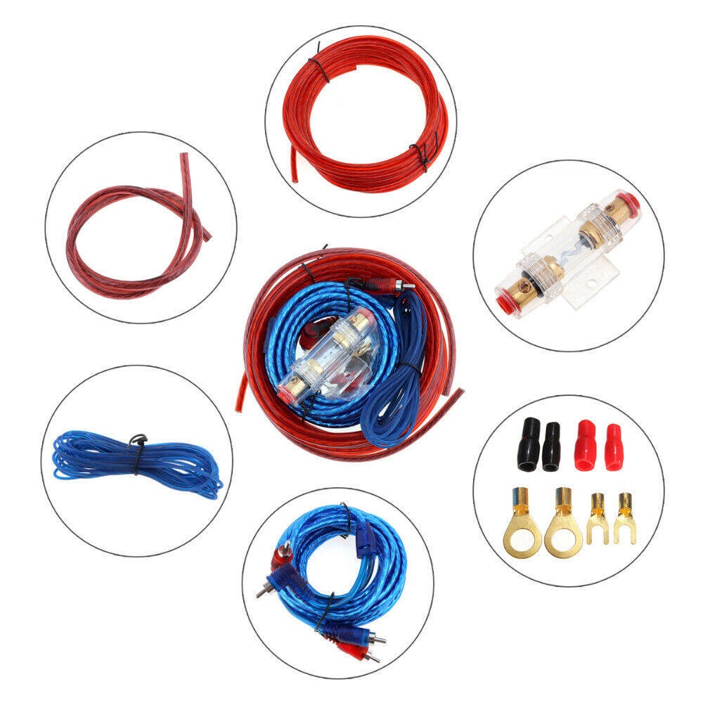 10GA Kit Kabel Speaker Audio Mobil Amplifier Player 10ga Kabel Daya 60 Amp Dudukan Sekering Paket Kabel Audio Mobil Full Set / Instalasi Sound System Mobil - Car Audio Speaker Subwoofer Instalasi Paket Kabel