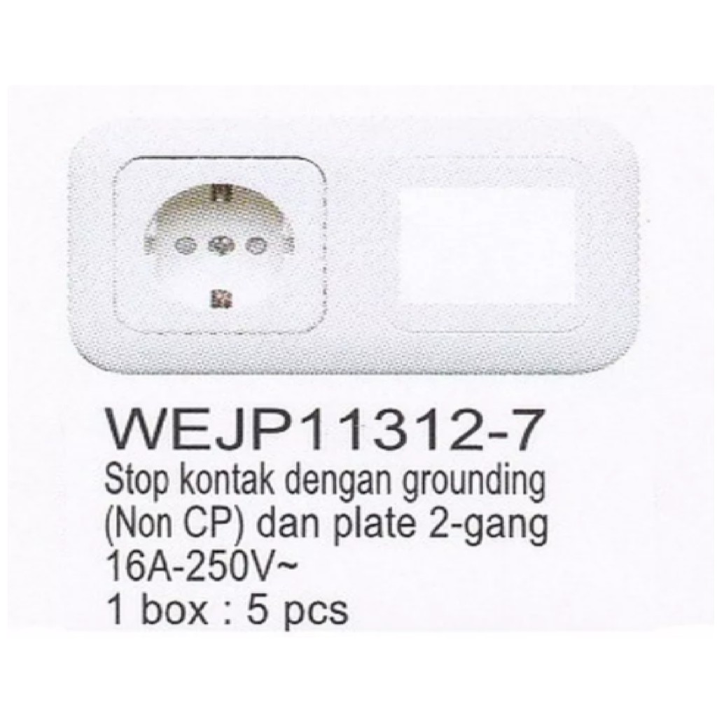 Stop Kontak Panasonic (Non CP) dan Plate 2-Gang - WEJP11312-7