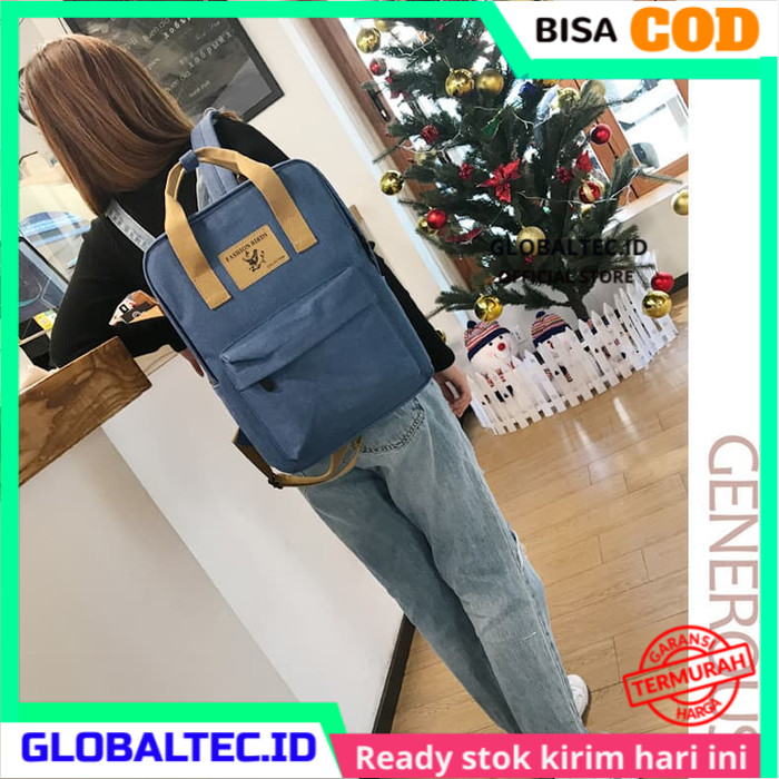 Tas Ransel Wanita Import Murah Korea Anti Air Sekolah Besar Kuliah Kerja Travelling Koran Style Keki