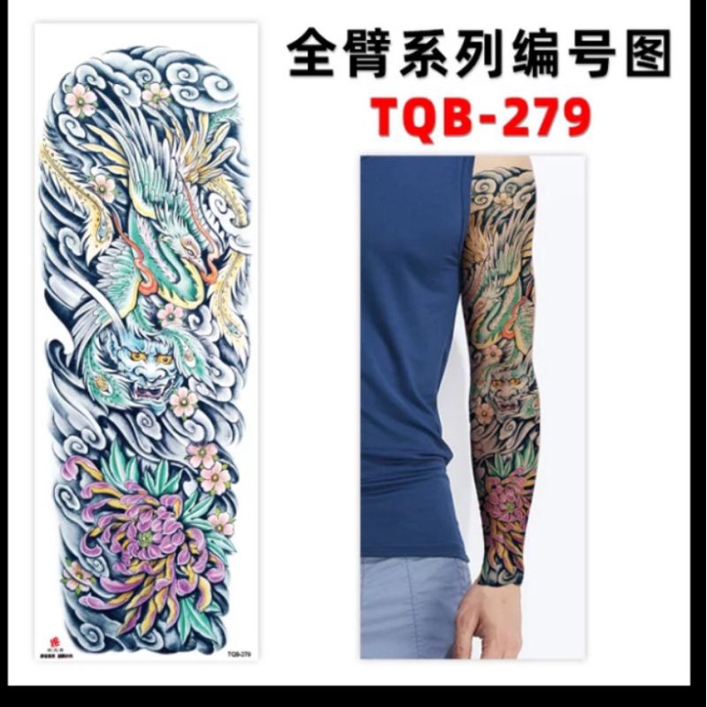 Tato Temporer Tato Temporary Full Lengan Tangan Besar Tahan Air Motif Tato Burung Tengkorak TQB-279