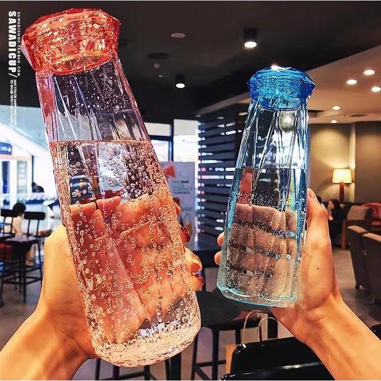 COD BOTOL KACA MINUM DIAMOND KRISTAL KAPASITAS 450ML BOTTLE IMPORT CRYSTAL 450ML