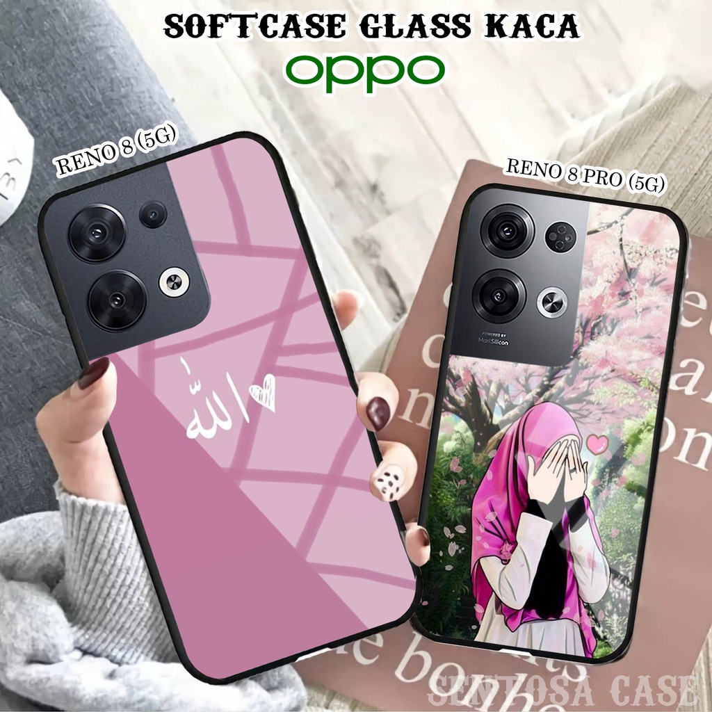 Softcase Glass Kaca OPPO RENO 8 (5G) & RENO 8 PRO (5G) - Casing HP OPPO RENO 8 & 8 PRO (5G) [ S21 ].