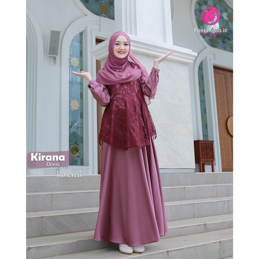 Gamis Set Pashmina. Dress Set Kirana - Fania  Hijab (Ready Stok)