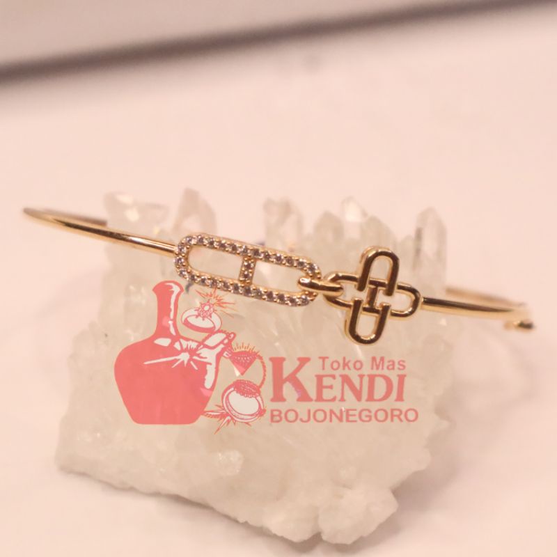 Gelang Emas Bangle Gold YT EG oval hermes look collection series mata putih