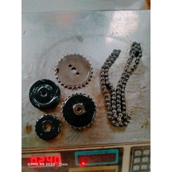 rantai gear timing roll kamrat roll pompa oli honda win set
