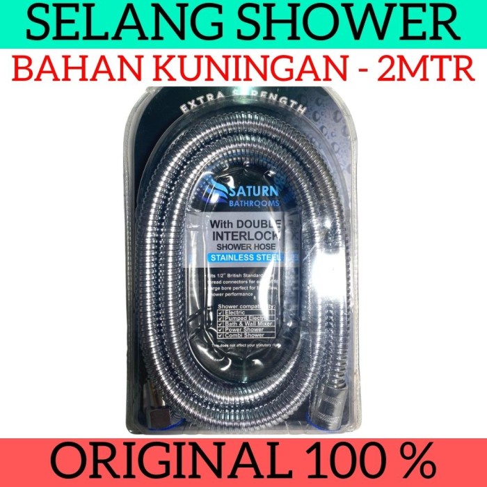 SUPERSAFE Selang Shower Bahan Kuningan Panjang 2 Meter Bisa Air Hangat