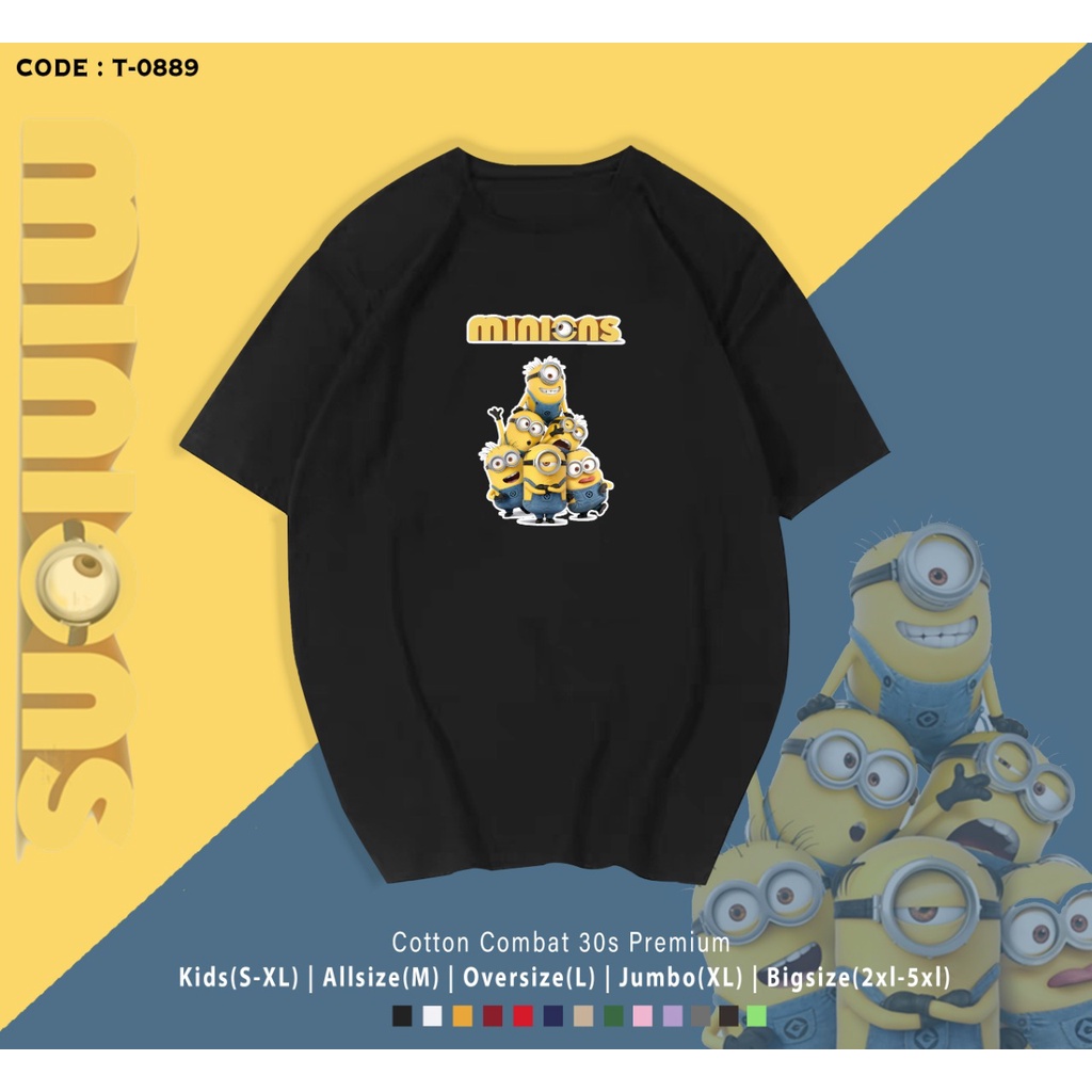 T-SHRT / KAOS ALL MINIONS CUTES / BAHAN COMBED 30S / CUSTOM TEE / REAL PICTURE