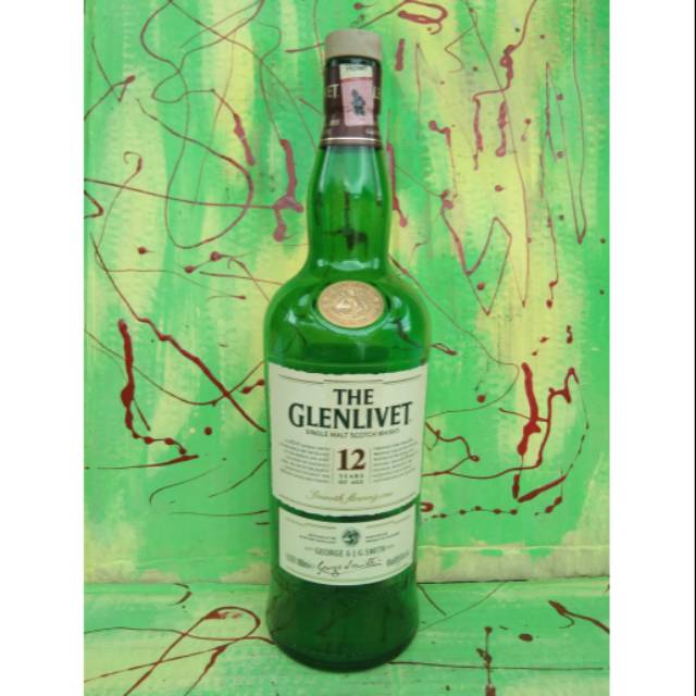 Botol bekas miras minuman keras glenlivet botol decoupage
