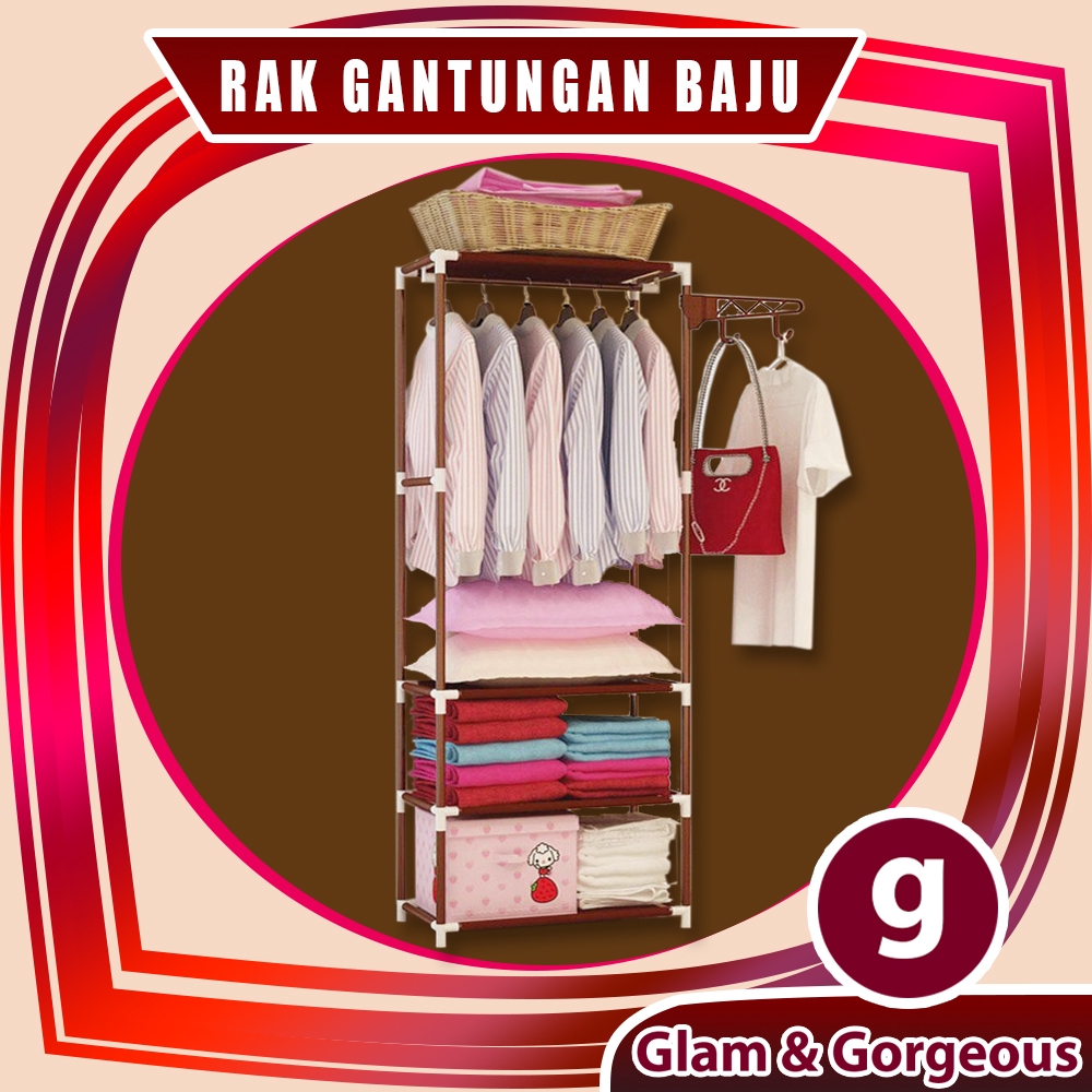 Rak Gantungan Pakaian Besi Minimalis 3 Susun Lemari Baju ...