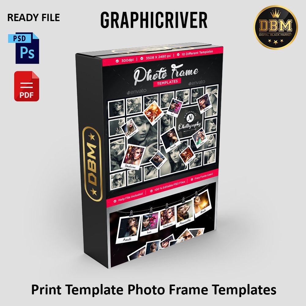 Print Template Photo Frame Templates - Photoshop - Business Branding