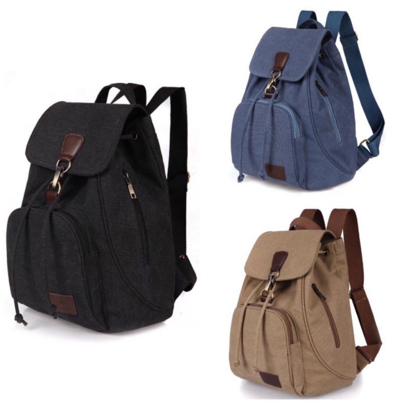 GHbag Klub New Arrival - Tas Ransel canvas IAC Backpack Up to 16 inch - Tas Ranse Tas Wanita Daypack