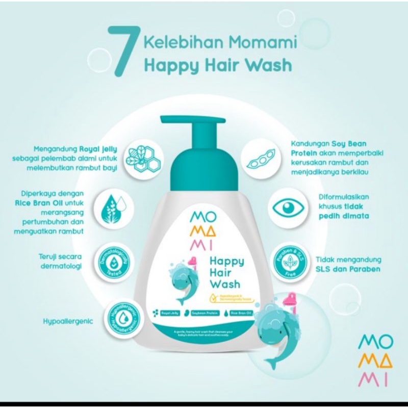 Momami Happy Hair Wash 250ml / Shampoo Bayi mulai dari Newborn / Baby Hair Wash