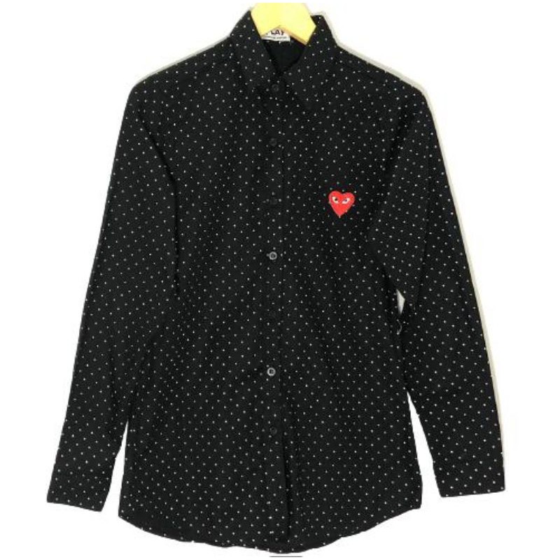 Kemeja Wanita CDG Play Polkadot Import