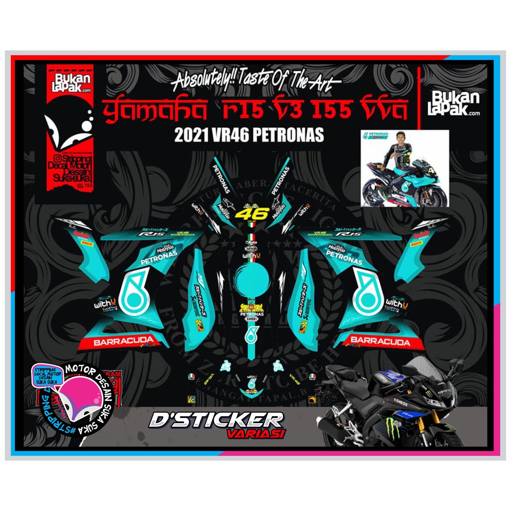 DECAL STICKER YAMAHA R15 V3 PETRONAS