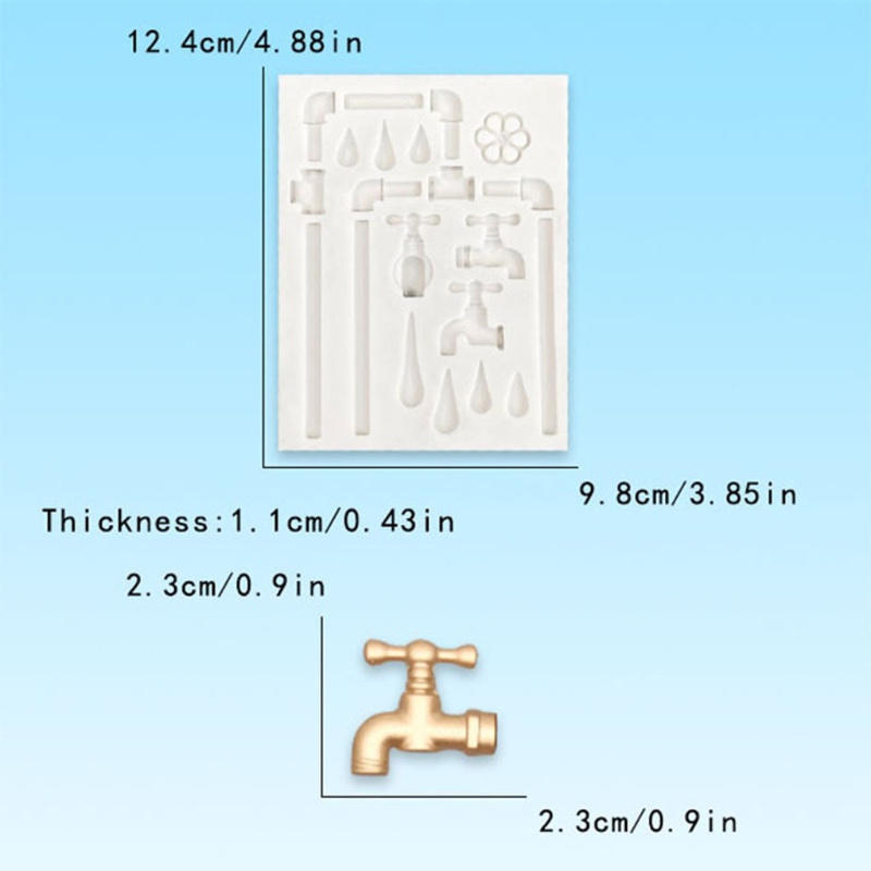 SIY  Mini Water Tap Chocolate Candy Silicone Mold Tap Cake Soap Plaster Epoxy Resin Casting Mold Faucet Resin Mold Craft Tool