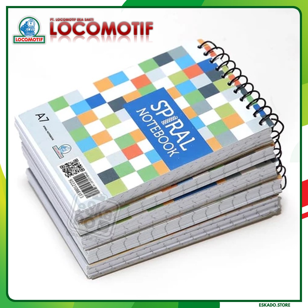 MOTIF Spiral Note Book A7 80 sheets GARIS - Buku Tulis Memo Locomotif