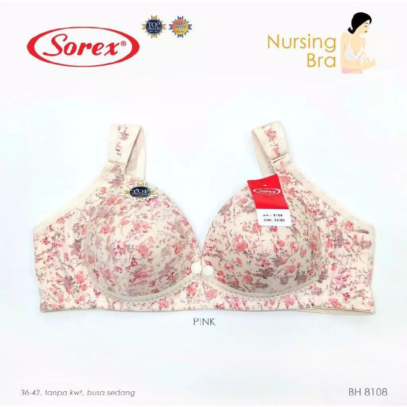 SOREX Bra Menyusui Motif 8108 Nursing bra Busa Tanpa kawat