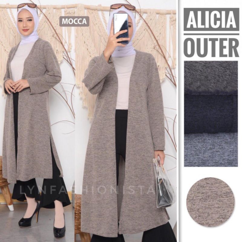 LYNFASHIONISTA-KARDIGAN WANITA MUSLIM BAHAN RAJUT PREMIUM MURAH/ALICIA