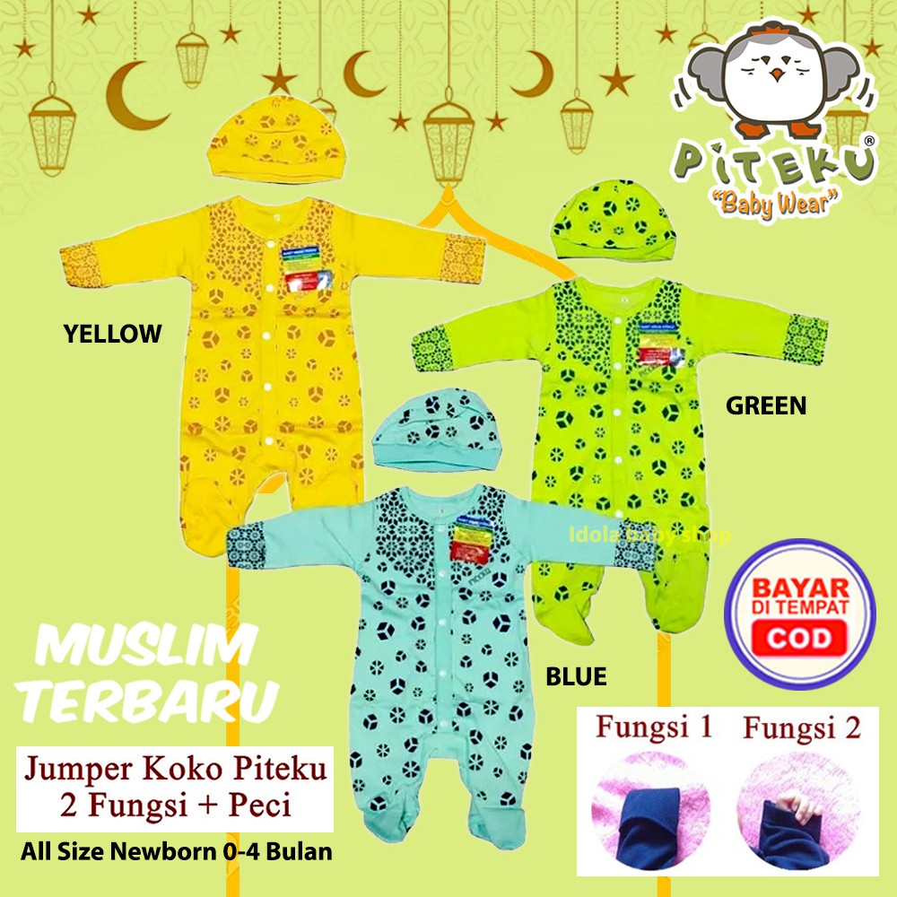 Jumper Koko Baju Muslim Bayi Laki Laki Baju Koko Bayi Newborn Piteku Baby Wear