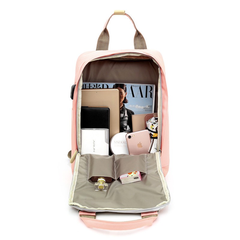 TAS WANITA RANSEL BESAR PINK TA359P3 LINEA BACKPACK PUNGGUNG KULIAH KERJA SEKOLAH IMPORT MURAH BATAM