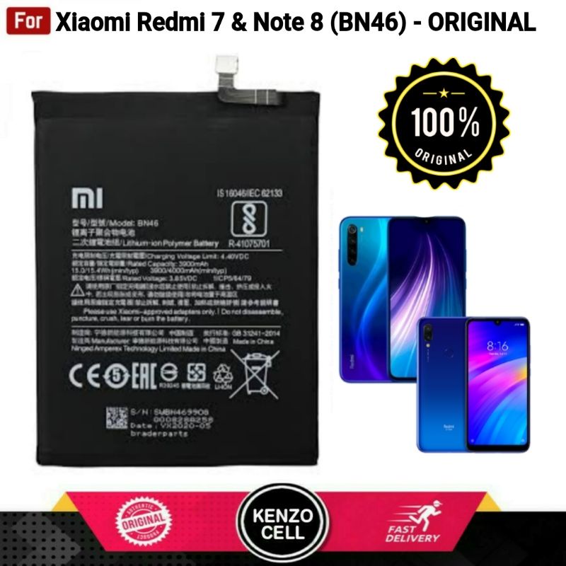 Xiaomi Redmi Note 8 / Redmi 7 Baterai Original - Batre Asli Note 8T BN46 Batrai Batrey Battre Asli