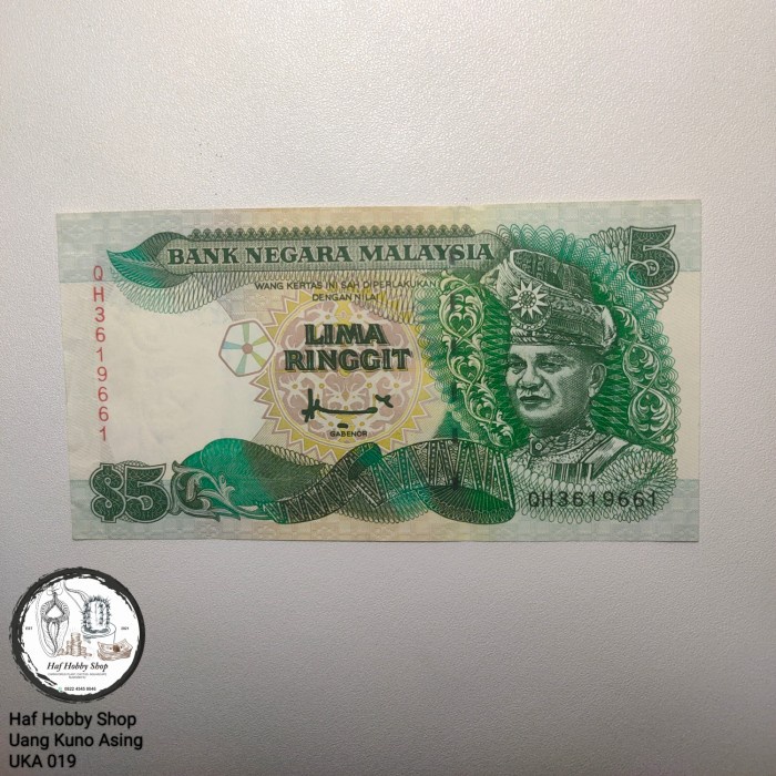 Uang Kuno 5 Ringgit Malaysia Lama