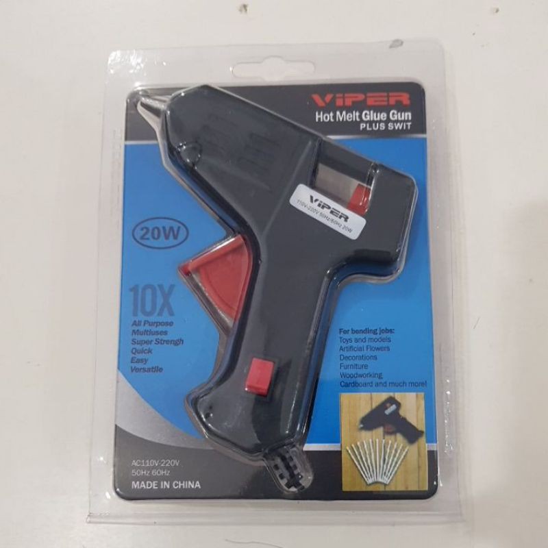 glue gun kecil 20watt besar 40 watt VISERO VIPER alat lem cair pistol tembak DIY logam kayu kaca kain plastik keramik