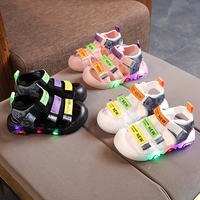 Sepatu Sandal LED Sendal Anak Sport New Supr