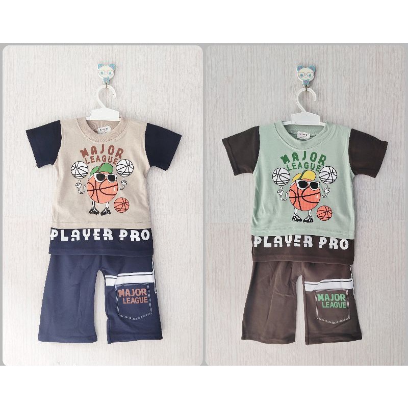 Setelan kaos anak laki laki usia 6-18 bulan / Setelan Amena Major League
