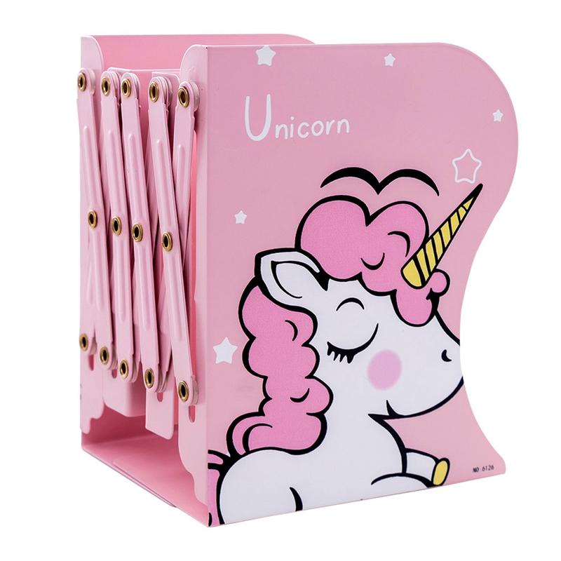 

Slayershop Unicorn Telescopic Metal Bookshelf Hollow Air Folding Mini Book Holder (15x20x19Cm)