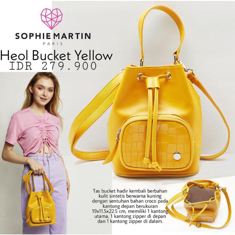 TAS HEOL BUCKET YELLOW SOPHIE MARTIN TAS SELEMPANG WANITA SOPHIE MARTIN TERBARU 2021