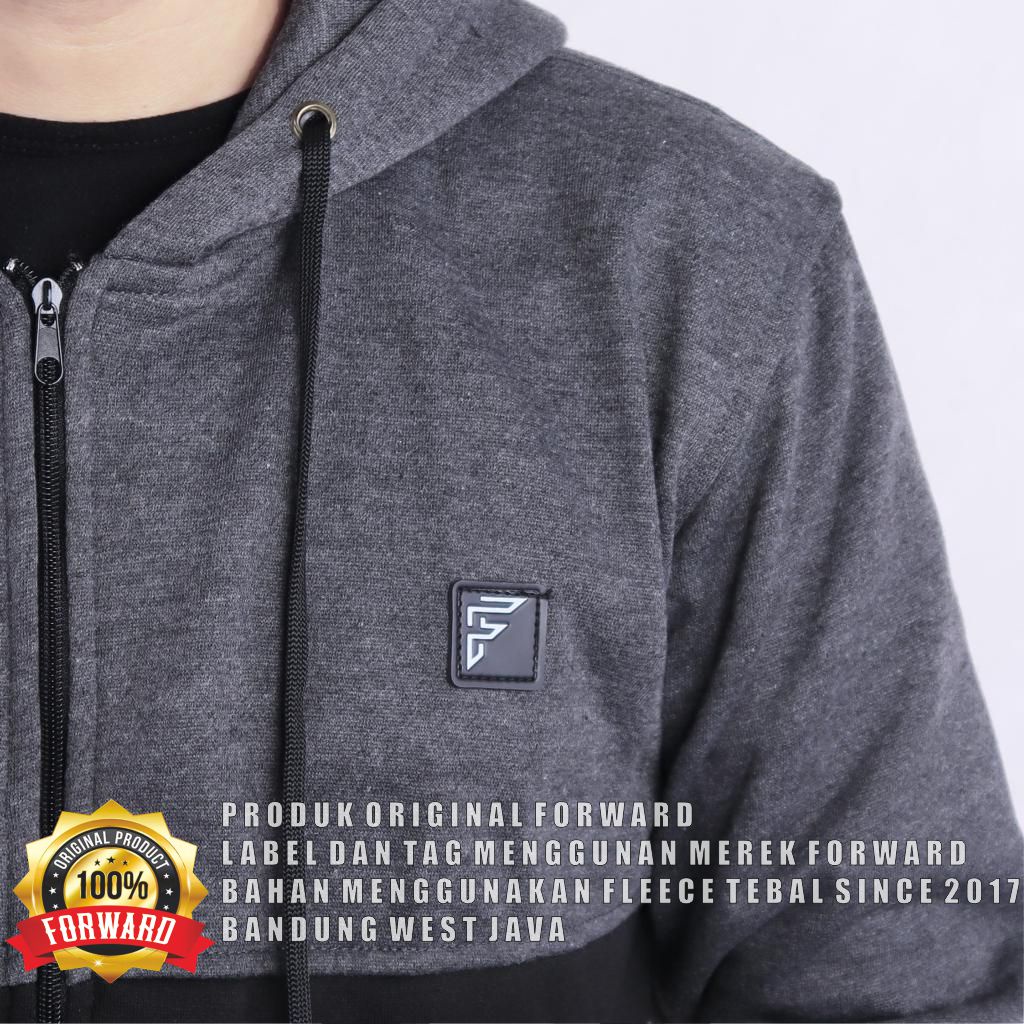 Jaket Sweater Hoodie Resleting Zipper Polos Pria &amp; Wanita Premium Quality Bahan Fleece Tebal Forward System Forwardshop