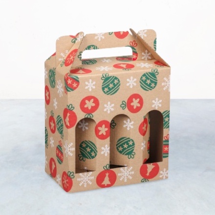 KARDUS BOTOL 250ML ISI 6 BOX BOTOL NATAL DUS PACKAGING BOTOL 250 ML CHRISTMAS (10 PCS)
