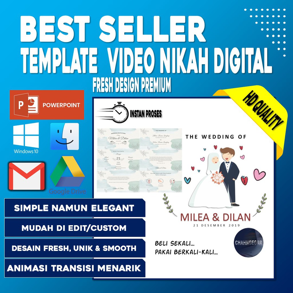 Template Undangan Pernikahan Digital Video Invitation Wedding Ms Power Point Ucapan Kado Souvenir Shopee Indonesia