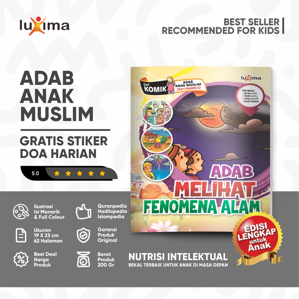 Komik Anak Muslim - Adab Melihat Fenomena Alam - Seri Adab Anak Muslim 12 / Buku Cerita Bergambar da