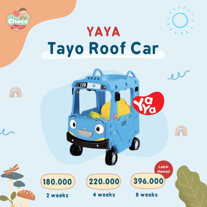 ❤️CHOCOBABYTOYS❤️ TIDAK DIJUAL, DISEWAKAN YAYA Tayo Roof Car Mobil-mobilan Anak Bus Mainan Ride On