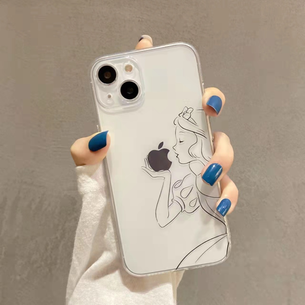 13 13pro 13prm Case Tpu Transparan Motif Kartun Snow White Untuk iPhone 11 7Plus 8Plus Xr XS 13 12pro Max