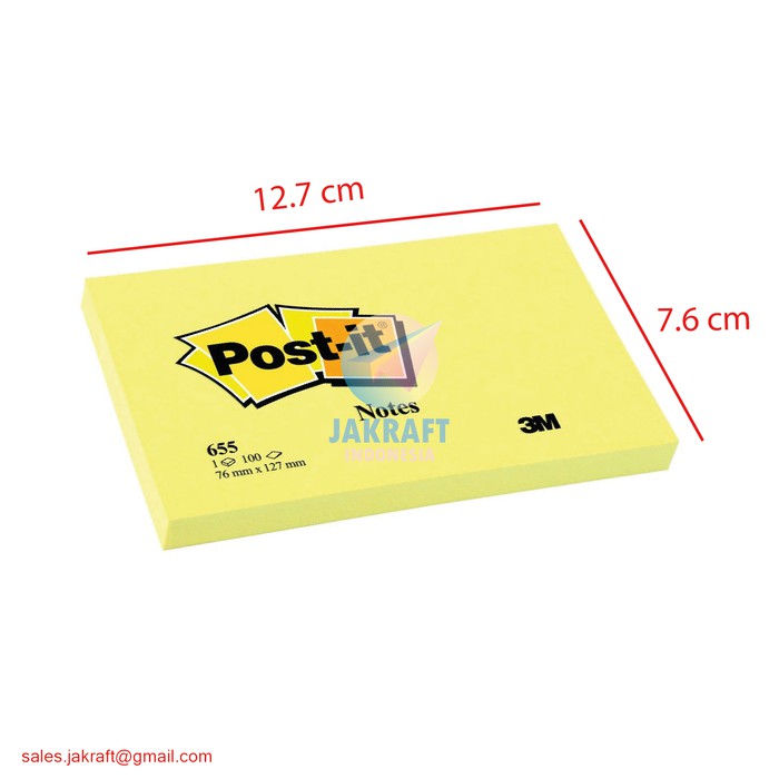 

3M Post It 655 (76 x 127 mm) isi 100 Notes