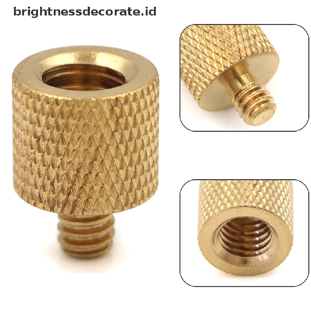 1 Pc Sekrup Adapter Konverter Tripod Kamera 3 / 8 Ke 1 / 4 Female Male Bahan Kuningan
