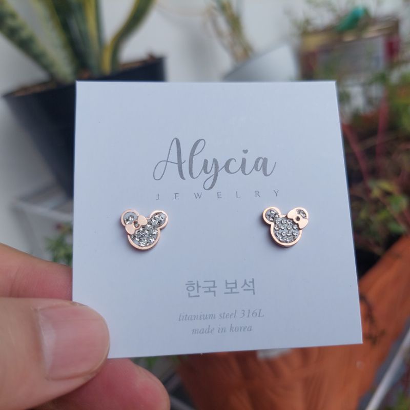 anting anak anti karat titanium micky tusuk diamond