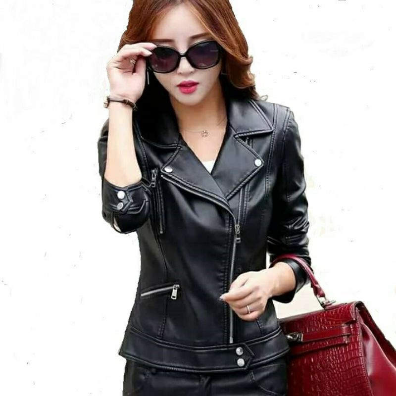 Jaket Kulit Wanita Ramones Changcuters Korea Blazer Jesica