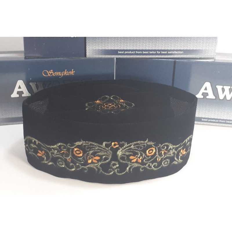 Awang Songkok Bordir Emas Murah