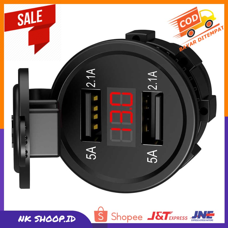 Accnic USB Charger Motor 2 Port 4.2A with LED Display Voltmeter - Y451