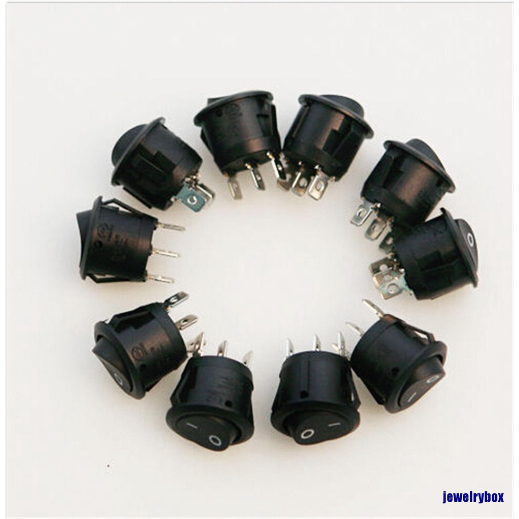 Saklar Rocker Switch On-Off Spdt 1 Pin 3 Pin Bentuk Bulat Mini Warna Hitam