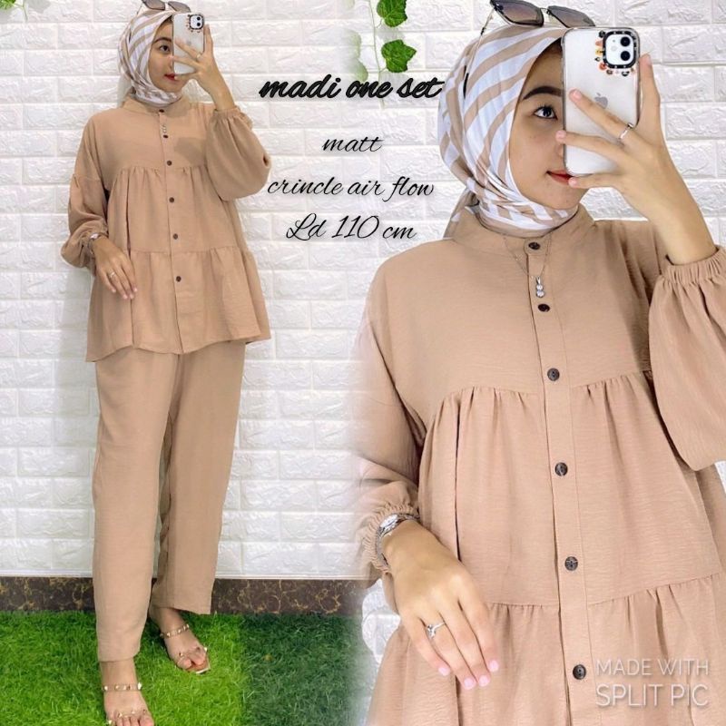 SET WANITA TERBARU MADI CRINCLE AIR FLOW