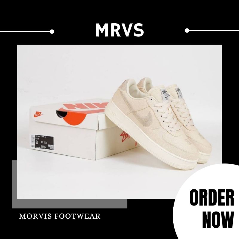 Sepatu Nike Air Force 1 Low  Stusy Fossil Stone