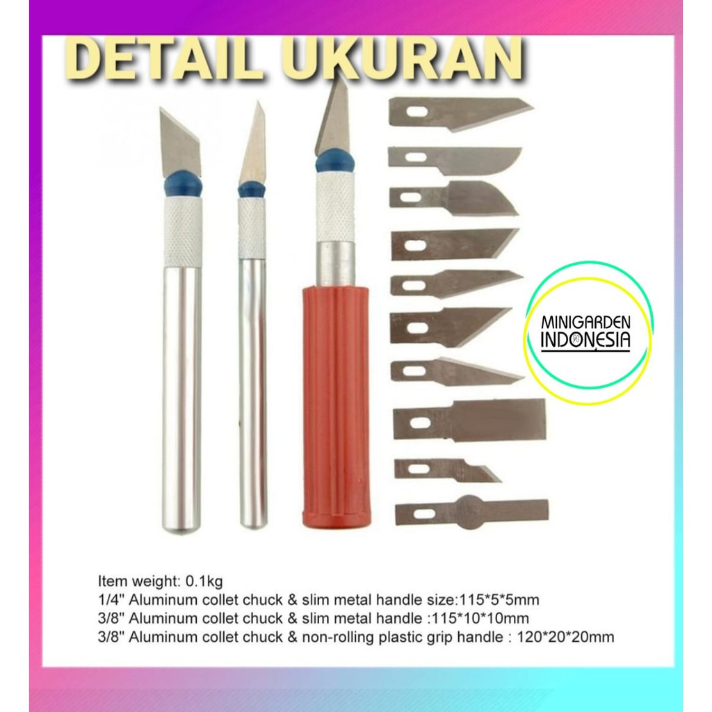 SET 13 IN 1 PISAU OKULASI cangkok sayat bonsai Pisau Ukir Seni Exacto Knife sambung pucuk grafting