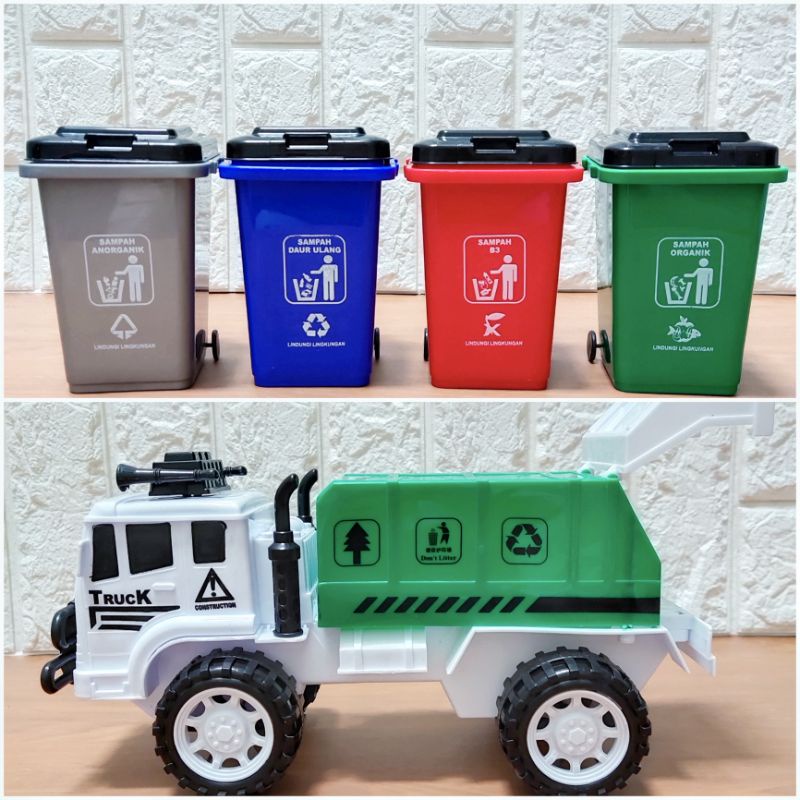 Mainan Anak Truk Sampah Sanitation Truk Dump Sampah